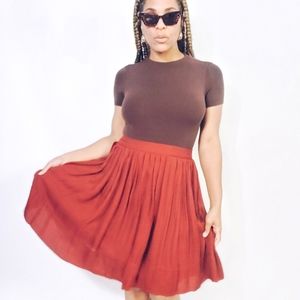 Pleated Silk Skirt